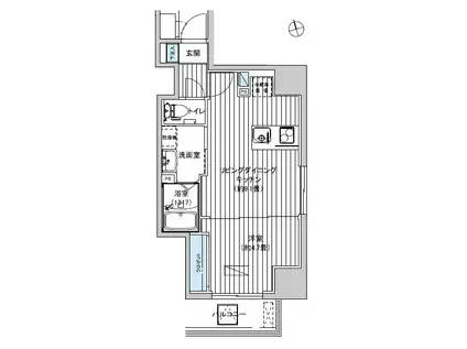 レ・ソール本八幡パラシオン(1LDK/12階)の間取り写真