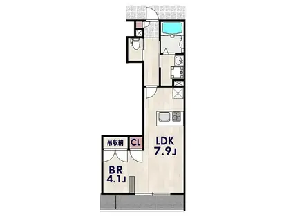 フィール竹の塚 II(ワンルーム/1階)の間取り写真