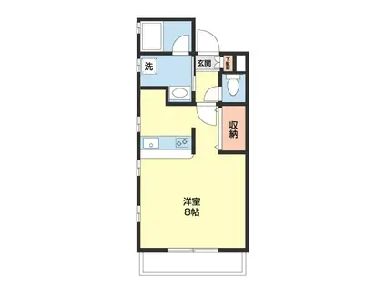 パルテール広道(1K/1階)の間取り写真