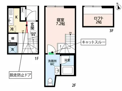 FEEL CNB(1K/1階)の間取り写真