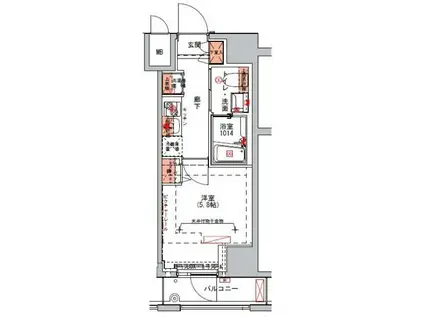 ハーモニーレジデンス山手大塚♯002(1K/13階)の間取り写真