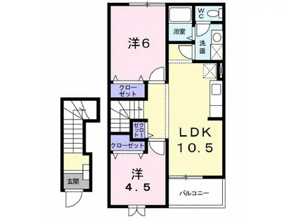 パレスシューカ(2LDK/2階)の間取り写真