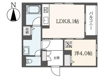 アベコーポ(1LDK/1階)の間取り写真