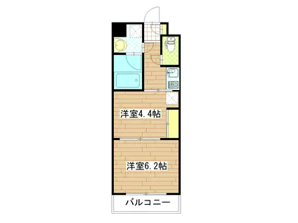 マスダビル(2K/2階)の間取り写真