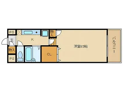 コウジィコート(1K/3階)の間取り写真