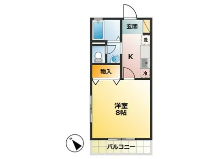 ボワフルールA(1K/1階)の間取り写真