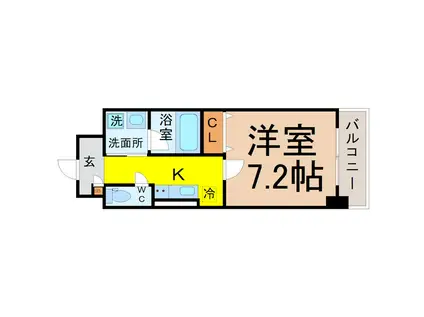 ボーデュキャナル幅下(1K/8階)の間取り写真