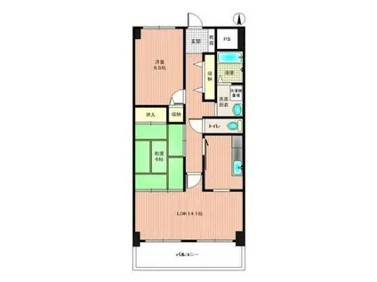 スカール屋島(2LDK/3階)の間取り写真