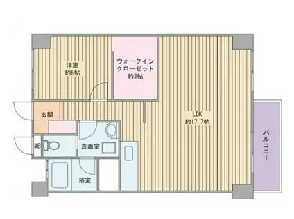 ビラ土山(1LDK/4階)の間取り写真