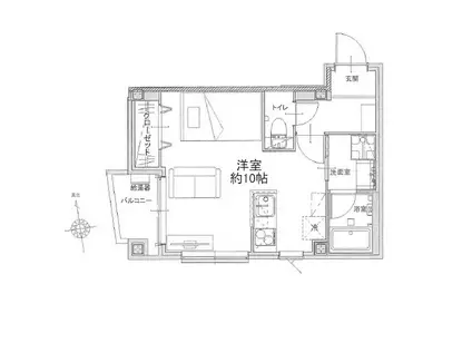 カーサ市川大門通(ワンルーム/1階)の間取り写真