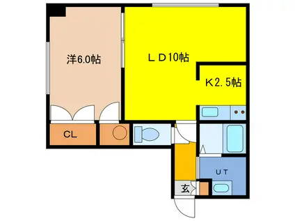 マンションプラテリア(1LDK/2階)の間取り写真