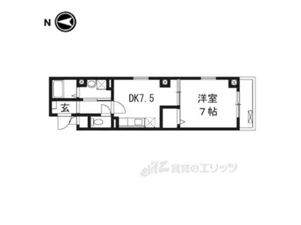 LA・KIYAMIYASSO(1DK/1階)の間取り写真