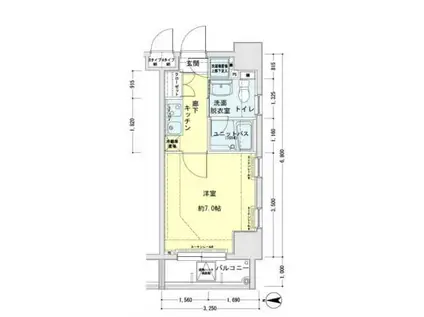 メインステージ錦糸町駅前II(1K/3階)の間取り写真
