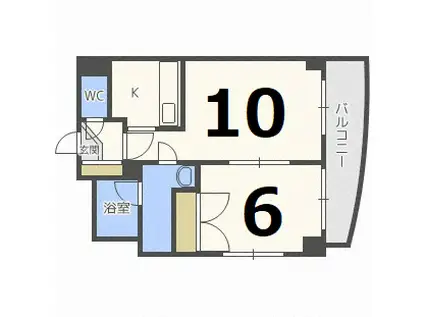 FLAT CARRERA(1LDK/5階)の間取り写真