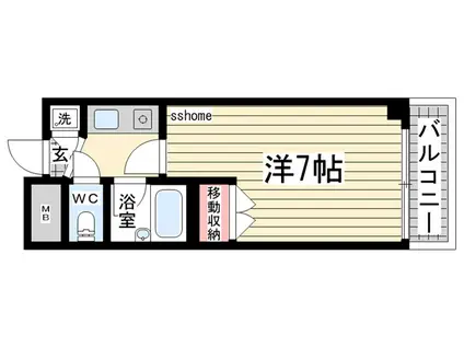 リアライズ六甲(1K/4階)の間取り写真