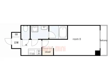 レーヴメゾン新神戸(1K/6階)の間取り写真