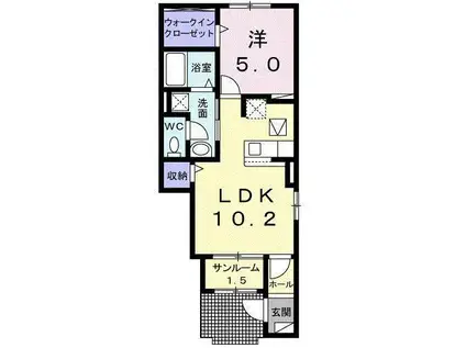 ラフレシール(1LDK/1階)の間取り写真