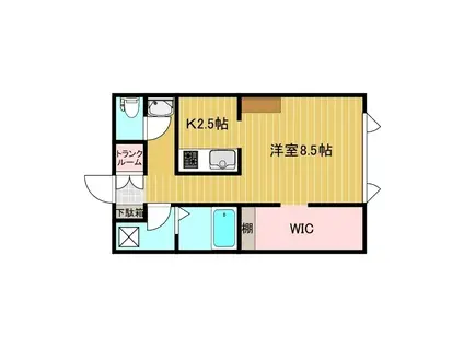 LULU HOUSEI(1K/1階)の間取り写真