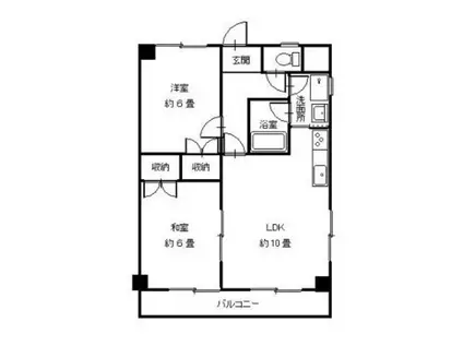 ディーズマンション(2LDK/2階)の間取り写真