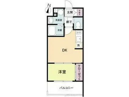 D.CLAREST本庄東FJRE(1DK/5階)の間取り写真