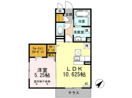 佐久アリーナ(1LDK/1階)の間取り写真