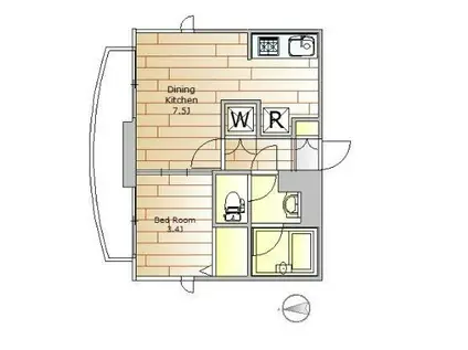 エクレール第二祐天寺(1DK/3階)の間取り写真