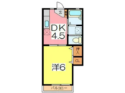 旭ルーミー天王台2番館(1DK/2階)の間取り写真