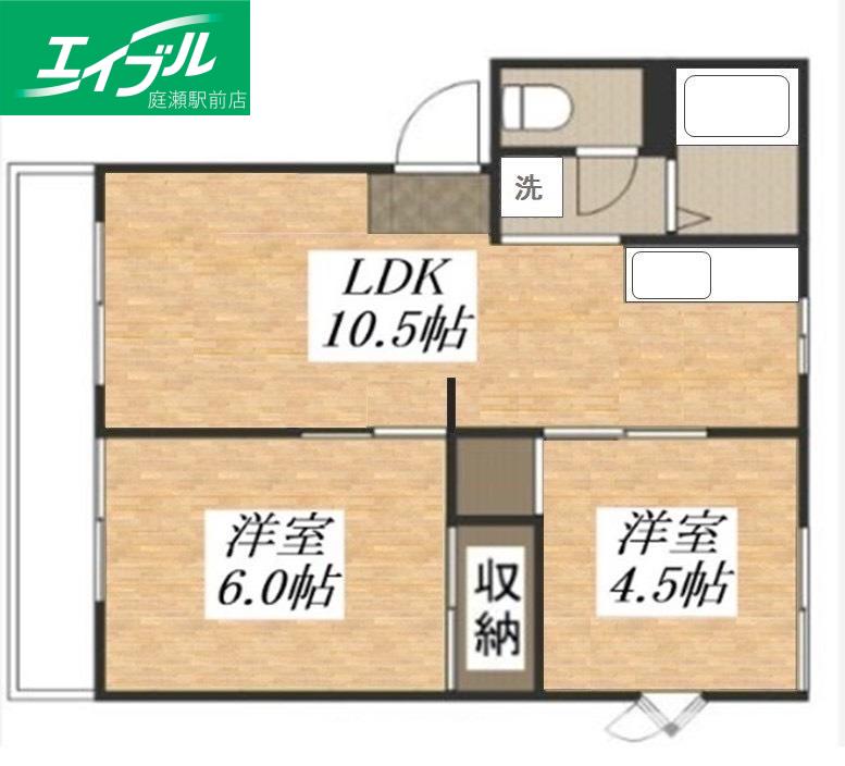 サザンハイツ(2LDK/1階)の間取り写真