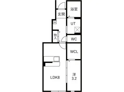 LEVEL VIJF A(1LDK/1階)の間取り写真