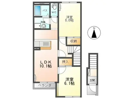 ルミナスハイム203(2LDK/2階)の間取り写真