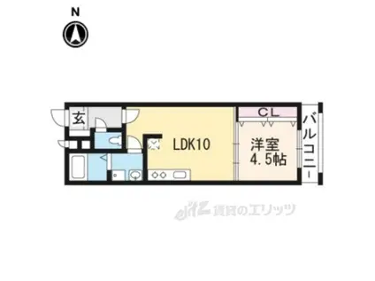PRIMO堀川東(1LDK/2階)の間取り写真