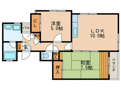 MTスプリングガーデン2000(2LDK/2階)の間取り写真