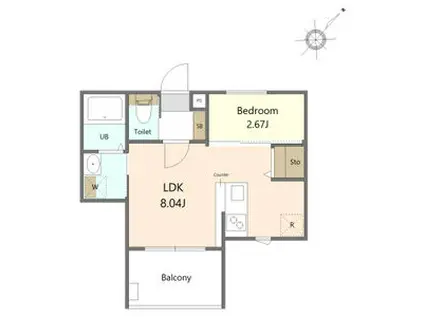 ガーデンパークアネックス(1LDK/1階)の間取り写真