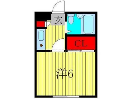 コートヤードシブヤ(1K/2階)の間取り写真