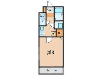 寺口荘(1K/1階)の間取り写真