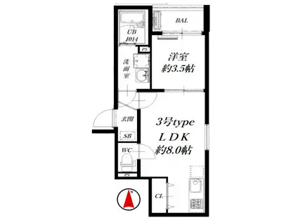 D PORTA SCALAR Ⅰ(1LDK/1階)の間取り写真