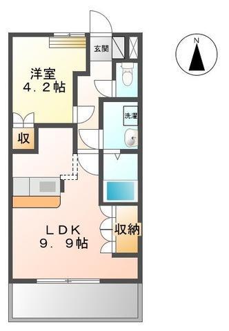 アドミレT-II(1LDK/2階)の間取り写真