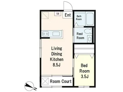 SUMIRE(1LDK/2階)の間取り写真