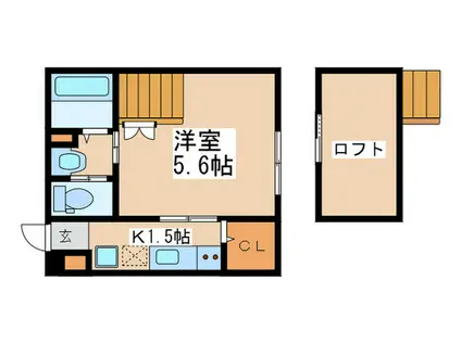 FERIO麻溝台(1K/2階)の間取り写真