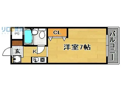 メーベルハイツB(1K/2階)の間取り写真