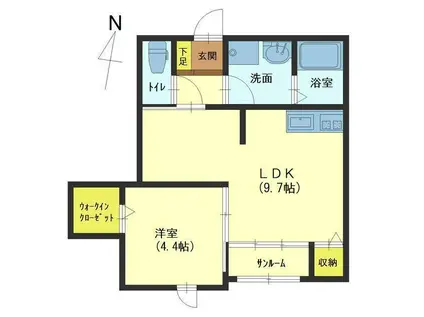 エストレラ A(1LDK/2階)の間取り写真