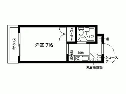 シャトー太秦(1K/3階)の間取り写真