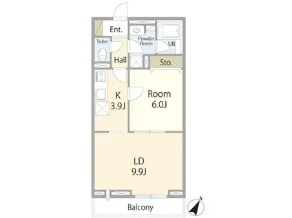 VIVACE(1LDK/3階)の間取り写真