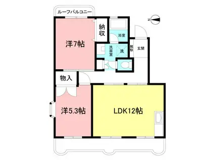 ドミールさがみ野II(2LDK/4階)の間取り写真