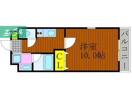 TYC南方(1K/2階)の間取り写真