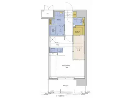 ネストピア東比恵駅前(1LDK/8階)の間取り写真