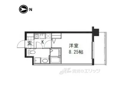 レジディア京都駅前(1K/2階)の間取り写真