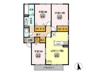 COTEAU VERT(3LDK/2階)の間取り写真