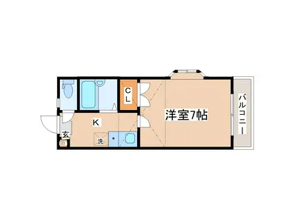 リブレ恵和町(1K/2階)の間取り写真