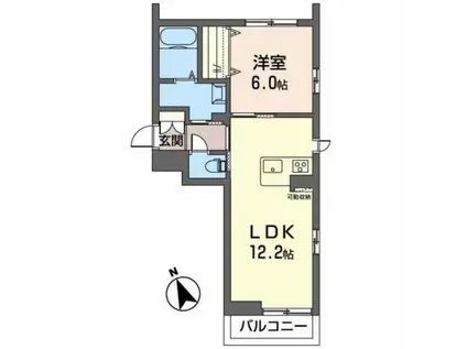 FOLCA(1LDK/2階)の間取り写真